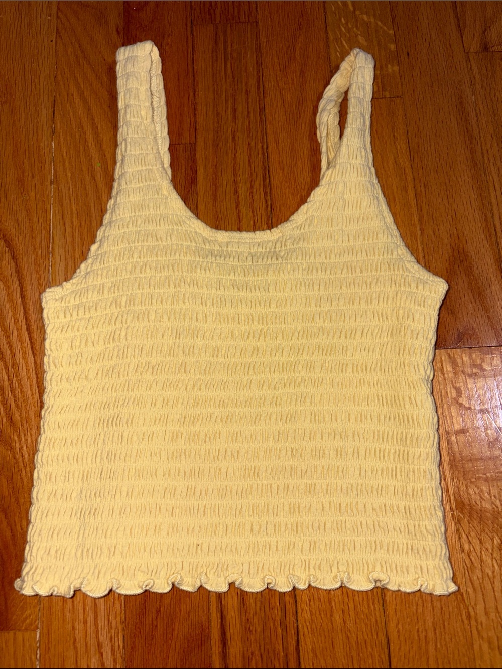 Hollister Pale Yellow Smocked Tank Top